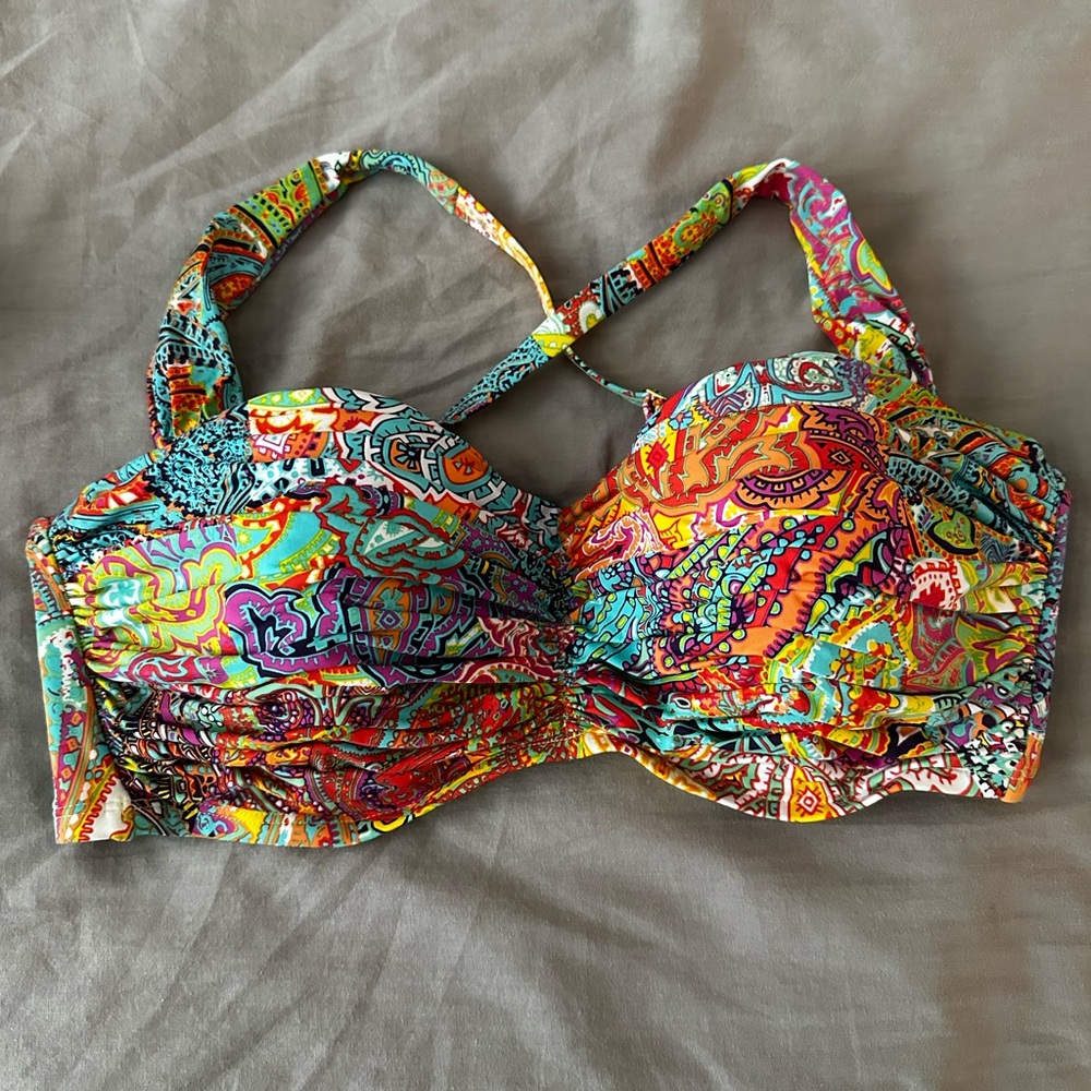 NWT Bleu Rod Beattie Seriously Sunny Swim Top Size 36D